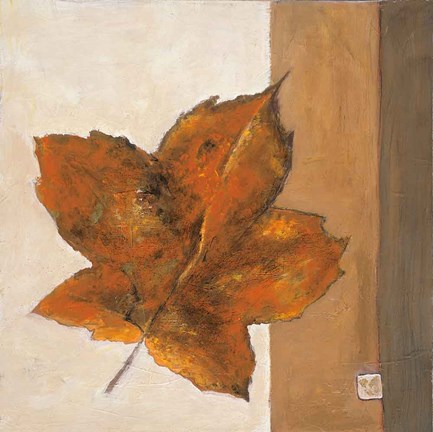 Framed Leaf Impression - Rust Print