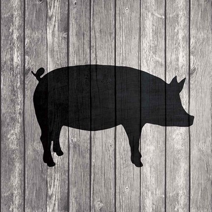 Framed Barn Pig Print