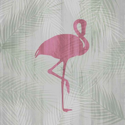 Framed Pink Flamingo I Print
