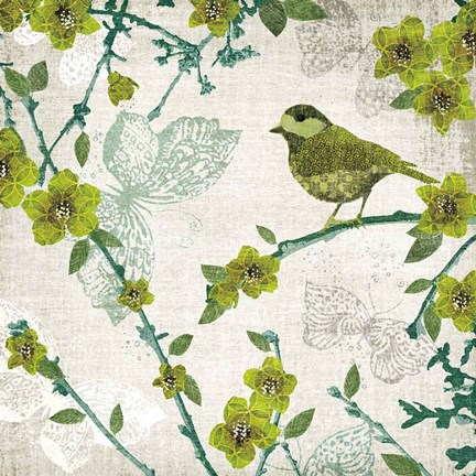 Framed Birds and Butterflies II Print