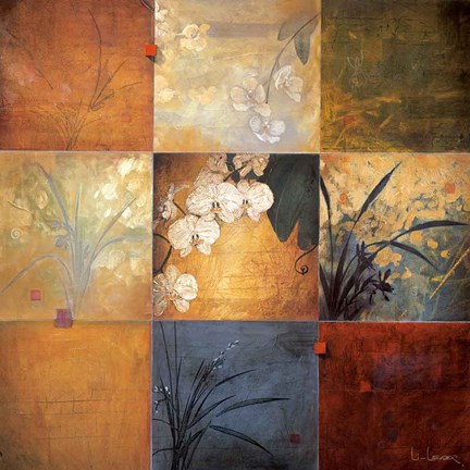 Framed Orchid Nine Patch Print