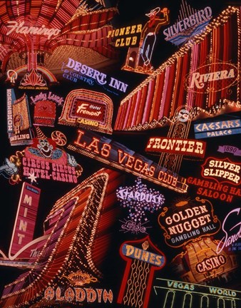 Framed Strip Neon Signs Las Vegas Print