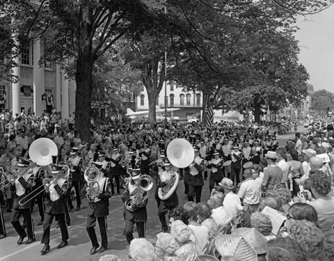Framed Fourth Of July Main Street Parade With Marching Band Print
