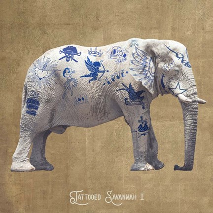 Framed Tattooed Savannah I Print