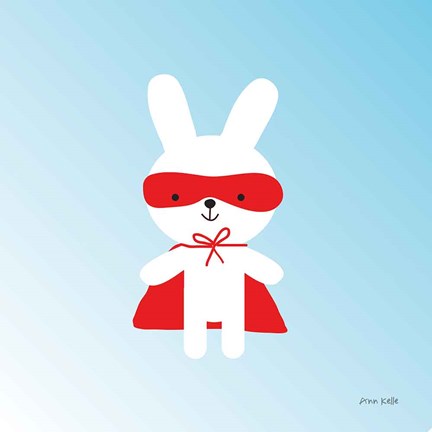 Framed Rabbit Super Hero Print
