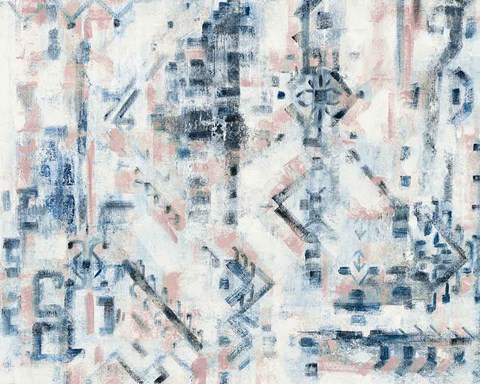 Framed Scattered Indigo Rose Crop Print