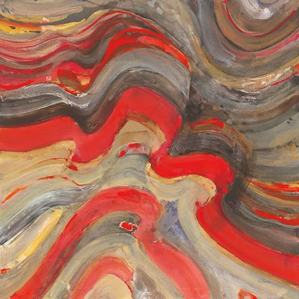 Framed Floating Lava Red Print