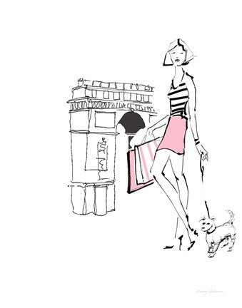 Framed French Chic II Pink on White No Words Print