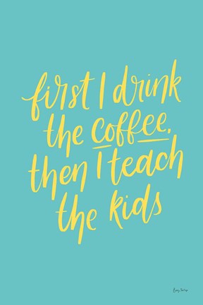 Framed Teachers IV Aqua Print