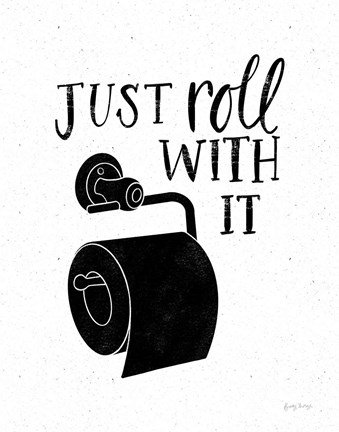 Framed Bathroom Puns V Black Print