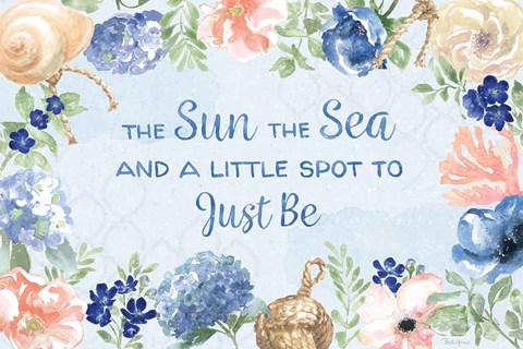 Framed Coastline Botanical IV Blue Print