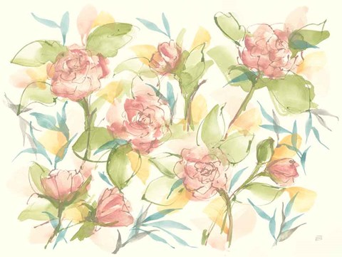 Framed Blush Camellias Print