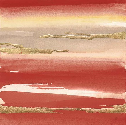 Framed Gilded Red III Print