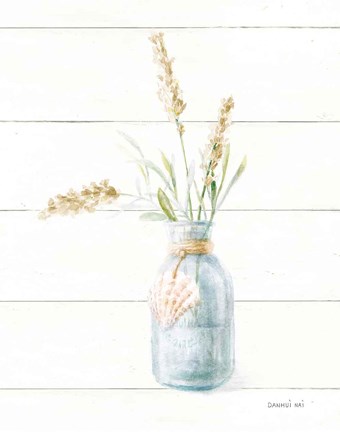 Framed Beach Flowers III Neutral Print