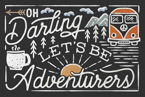 Framed Adventurous I Black Print