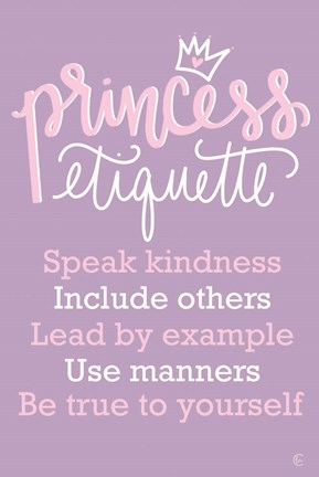 Framed Princess Etiquette Print