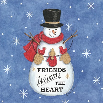 Framed Friends Snowman Print