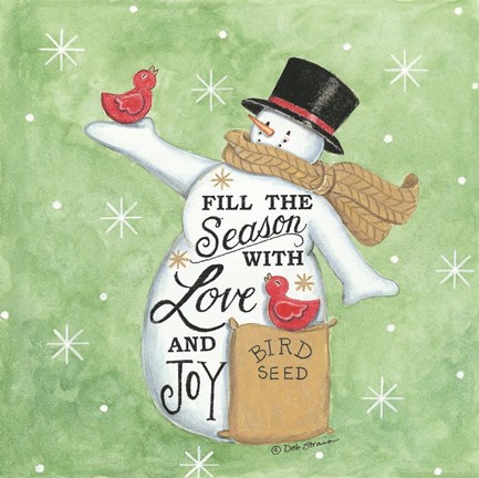 Framed Fill the Season Snowman Print