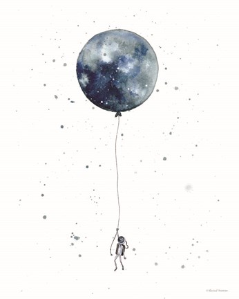 Framed Moon Balloon Print