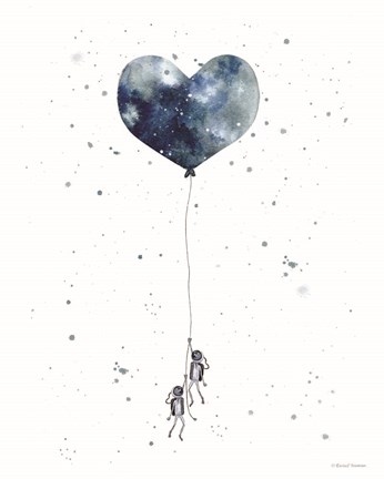 Framed Heart on Balloon Print