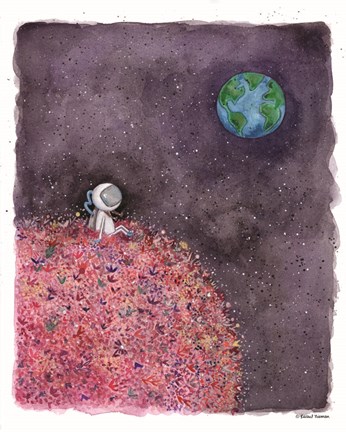 Framed Sitting on a Flower Moon Print