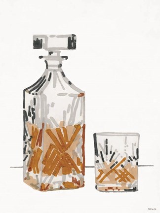 Framed Vintage Decanter 2 Print