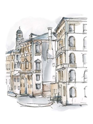 Framed Watercolor Travel Sketchbook I Print