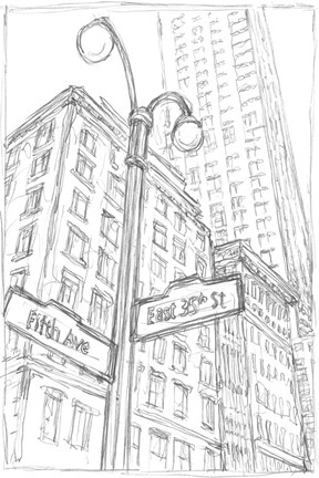 Framed NY Intersection I Print