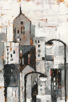 Framed Illuminated City I Print