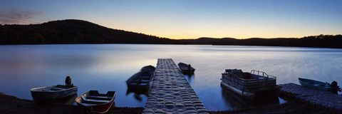 Framed Lakescape Panorama I Print