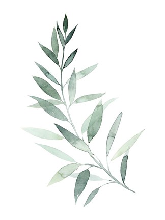 Framed Sea Glass Sprig I Print