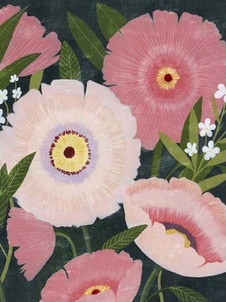 Framed Nighttime Blooms II Print