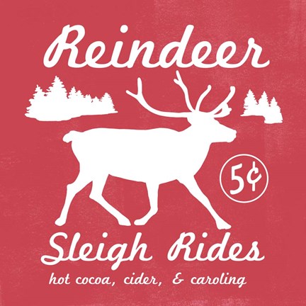 Framed Reindeer Rides I Print