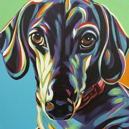 Framed Painted Dachshund I Print