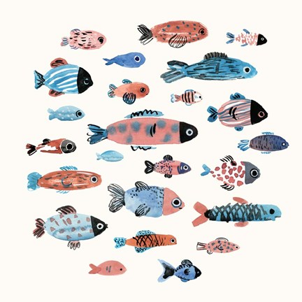 Framed Fish School II Print