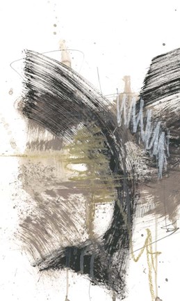 Framed Black, Gold &amp; Taupe I Print