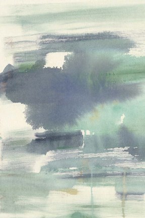 Framed Feather Blue Horizon I Print