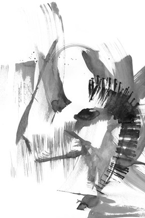 Framed Ebony Zag I Print