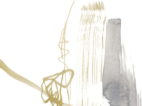 Framed Gold &amp; Grey Exploration III Print