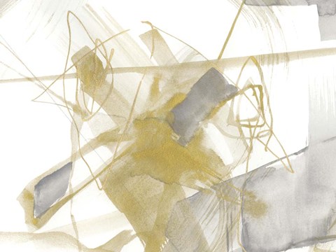 Framed Gold &amp; Grey Exploration V Print