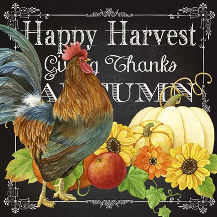 Framed Harvest Greetings III Print