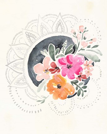 Framed Mandala Bouquet II Print