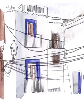 Framed Alley Light I Print