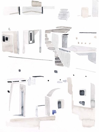 Framed Ascending Neutrals II Print