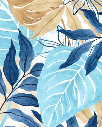 Framed Blue Jungle IV Print