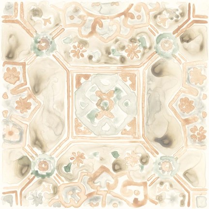 Framed Terracotta Garden Tile VIII Print