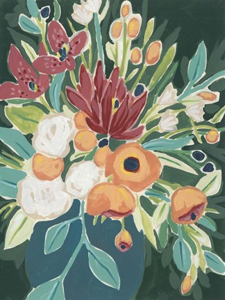 Framed Blissful Bouquet I Print