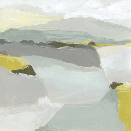 Framed Citron Ridgeline I Print