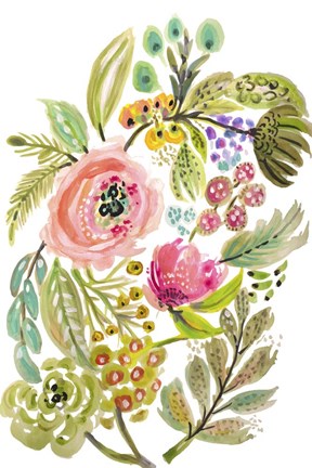 Framed Happy Flowers V Print