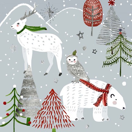 Framed Stars &amp; Snowflakes III Print